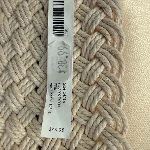 Lane Bryant Cream Braided Belt, Size 14/16 - Picture 3 of 3